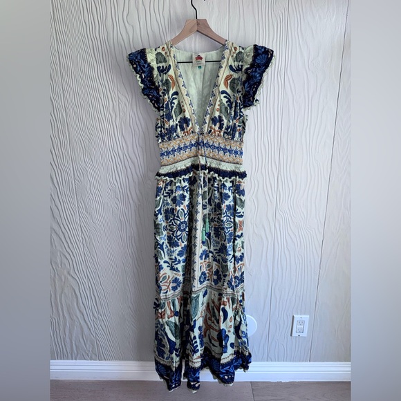 New FARM Rio Ocean Tapestry Maxi Dress Sz: Small $325 - Picture 4 of 10